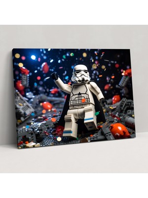 Popcas  LEGO Kanvas Tablo - Star Wars Ikonlarıyla Epik Uzay Savaşı - Duvar Sanatı