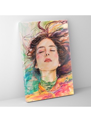 Popcas  Frida Kahlo Tarzı Kanvas Tablo - Duvar Sanatı Kanvas Tablo