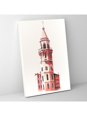 Popcas  Galata Kulesi Duvar Sanatı - Basit Çizim Kanvas Duvar Tablosu