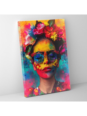 Popcas  Frida Kahlo Tarzı Duvar Sanatı - Kanvas Tablo Duvar Dekorasyonu