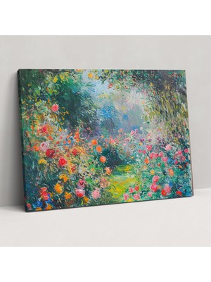 Popcas  Claude Monet Çiçek Açan Bahçe Kanvas Tablo Duvar Sanatı Ev Dekorasyonu