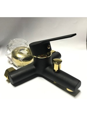 Fulcie Armatür Siyah Gold Banyo Bataryası Musluğu Pirinç Gövde