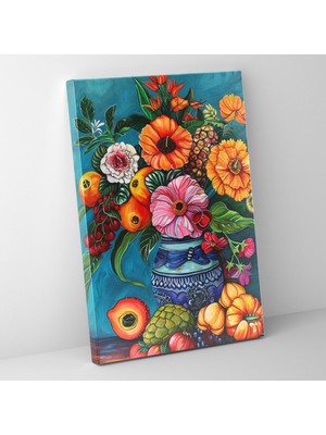 Popcas  Frida Kahlo Tarzı Kanvas Tablo - Frida Kahlo Duvar Dekorasyonu