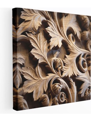 Popcas  Yapraklar Duvar Dekorasyonu - Rustik Ahşap Oyma Sanatı - Yapraklar Karakter Duvar Dekorasyonu