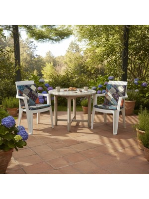 Güzel Mağaza 2 Adet Etnik Desen Çift Taraflı Fermuarlı Sandalye Minderi ( Lastikli Arkalıklı )