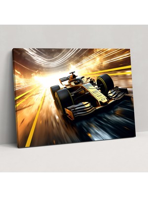Popcas  Formula 1 Resim Tablosu - Gelecekçi Atmosferli Formula 1 Duvar Dekorasyonu