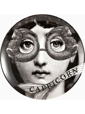 Fornasetti Tema E Variazioni N.357 Capricorn Porselen Italyan Tasarımı Duvar Tabağı