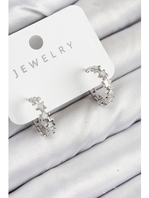 Lowell Home Ieg Pirinç Zirkon Taşlı Yıldız Model Gümüş Renk Kadın Küpe LWLBJ-RSIEG2346