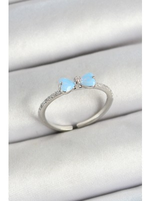 Lowell Home Ieg Pirinç Fiyonk Figürlü Zirkon Taşlı Gümüş Renk Ayarlanabilir Kadın Yüzük LWLBJ-RSIEG23