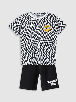 Lc Waikiki Yeni Sezon Bisiklet Yaka Erkek Çocuk Şortlu Pijama Takımı