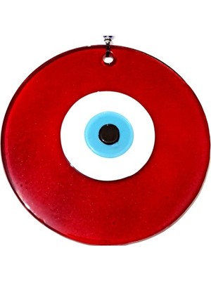 Lowell Home Kırmızı Renk Cam Nazar Boncuklu 16 Santimetre El Yapımı Duvar Süsü