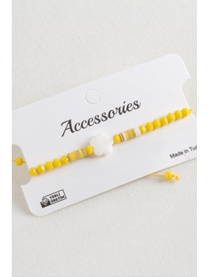 Lowell Home Ieg Çiçek Sedef Kristal Makrome Ip Bileklik LWLBJT-RSIEG327