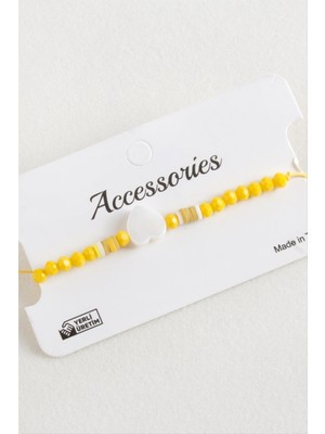 Lowell Home Ieg Kalp Sedef Kristal Makrome Ip Bileklik LWLBJT-RSIEG327