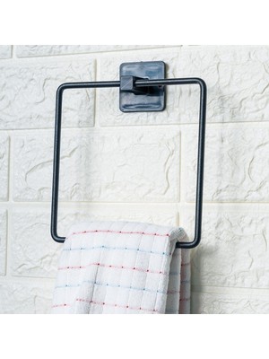 Lowell Home Ieg Kendiliğinden Yapışkanlı Siyah Paslanmaz Metal Kare Havluluk (4887) LWLRSHM-324FTY4
