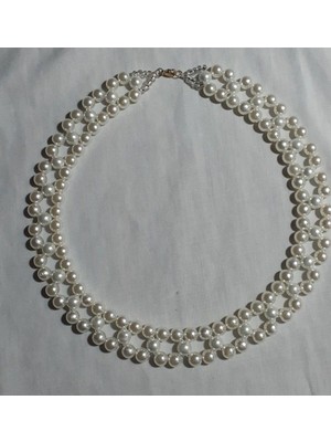 Ravinity Altıgen Model Beyaz Incili Kolye