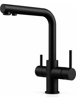 Musluq Prime Pro Üç Yollu Arıtmalı Premium Mutfak Eviye Bataryası Musluğu