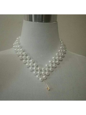 Ravinity Şık Inci Kolye Beyaz Incili Örgü Model Gerdanlık