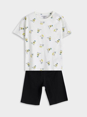 Lc Waikiki Yeni Sezon Bisiklet Yaka Erkek Çocuk Şortlu Pijama Takımı