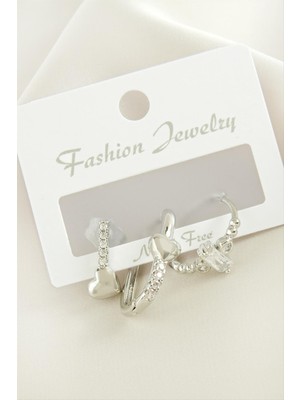 Lowell Home Ieg 3 Adet Kalp Zirkon Taşlı Küpe LWLBJT-RSIEG327