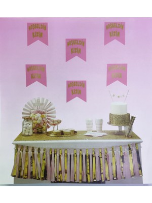 Lowell Home Ieg Pembe Üzeri Altın Hoşgeldin Kızım Flama Süs (4887) LWLRSHM-324FTY4