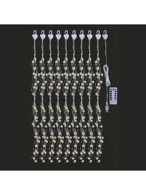 By Nevser Saçaklı 3*3 Metre Yıldız Boncuklu Dekor LED USB Ev, Oda ve Organizasyon Dekoru Hakkında Ürün Açıklaması