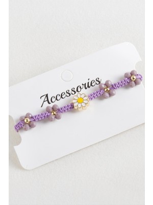 Lowell Home Ieg Papatya Mineli Makrome Örgülü Ip Bileklik LWLBJT-RSIEG327