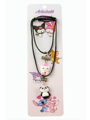 Lowell Home Ieg Panda Kedi Arkadaşlık Kolyeleri (Çift Kolye) LWLBJT-RSIEG327