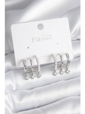 Lowell Home Ieg Pirinç Gümüş Renk Zirkon Taş Detay Incili Kadın Küpe LWLBJ-RSIEG2346