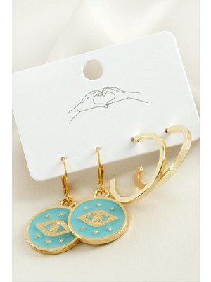 Lowell Home Ieg 4 Adet Göz Mineli Halka Küpe LWLBJT-RSIEG327