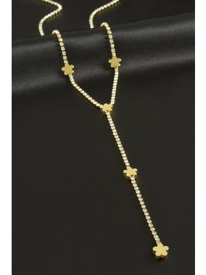 Lowell Home Ieg Çiçek Şerit Taşlı Çelik Y Kolye LWLBJT-RSIEG327