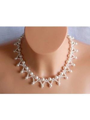 Ravinity Özel Tasarım El Yapımı Beyaz Incili Kolye