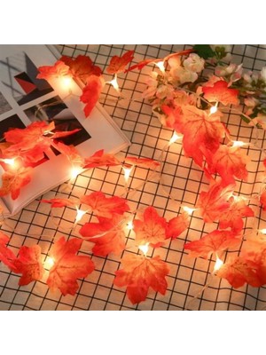 Lowell Home Ieg Sonbahar Konseptli Dekoratif Yaprak Desenli Şerit LED Gece Lamabası (4887) LWLRSHM-324FTY4