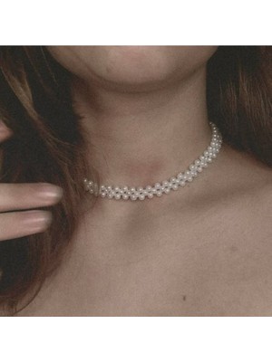 Ravinity Zarif Inci Choker Kolye, Incili Tasma Kolye