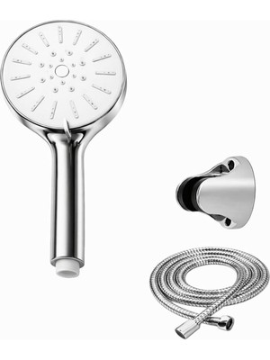 Fulcie Krom Beyaz Duş Başlığı Seti Banyo Duş Başlığı