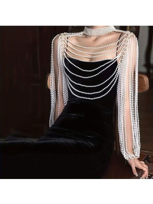 Ravinity Özel Davetler Için Inci Kolye, Tüm Vücut Inci Kolye