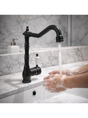 Fulcie Rustik Siyah-Banyo-Mutfak Eviye