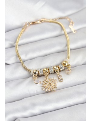 Lowell Home Ieg Kutup Yıldızı Model Charmlı Gold Renk Kadın Bileklik LWLBJ-RSIEG2346