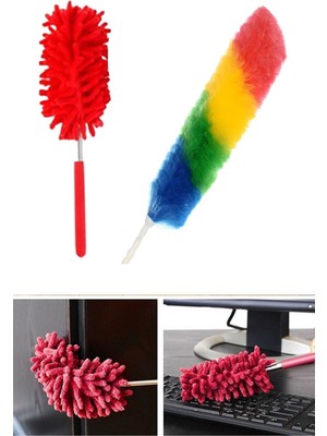 Lowell Home Ieg 2 Li Set Mikrofiber Teleskobik Toz Alma -Antistatik Toz Püskülü Duster (4887) LWLRSHM-324FTY4