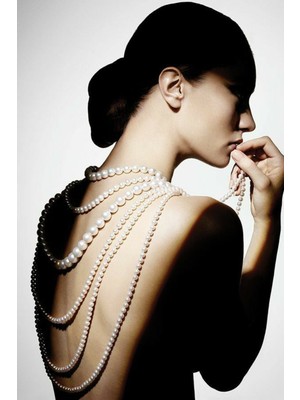 Ravinity Çoklu Inci Kolye, Sırt Kolyesi, Incili Sırt Dekolte Kolye