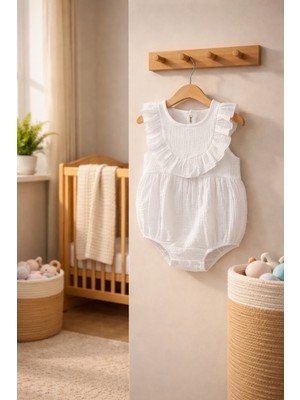 Greenmoon Çift Kat Müslin Kumaş Bebek Tulum