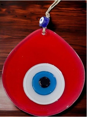 Lowell Home Orta Boy Şeffaf Kırmızı Damla Desen Nazar Boncuklu Duvar Dekoru