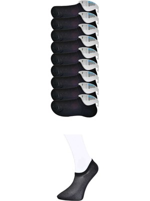 Vexor Siyah Erkek Görünmez Çorap 9 Çift