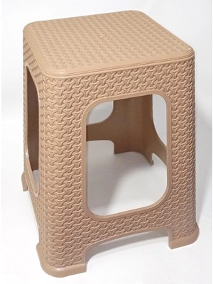 Lowell Home Ieg 4 Adet Küçük Kahve Kir Tutmaz 30 cm Tabure Hasır Örgü Oturak Alt Kuşaklı Sağlam Dizayn