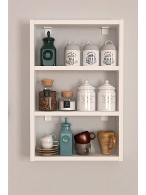 3 Raflı Çok Amaçlı Mutfak Duvar Rafı Modern Tasarım ile Şık Depolama Çözümü