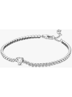 Pandora Işıltılı Kalp Tenis Bilezik 925 Ayar Gümüş