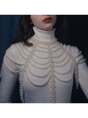 Ravinity Özel Tasarım Şık Tarz Inci Kolye, Inci Gerdanlık