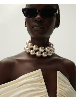 Ravinity Büyük Incili 2 Sıra Kolye, Inci Choker Kolye