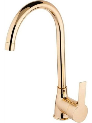 Fulcie Gold Kaplama Mutfak Eviye Bataryası Musluğu Delta Kaliteli Gövde