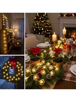 By Nevser Çiçek Desenli 3.5 Metre USB LED Işık – 20 Led’li Dekoratif Ortam Aydınlatması
