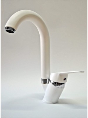 Fulcie Armatür Beyaz Krom Lüx Baston Borulu Banyo Lavabo Musluğu Bataryası